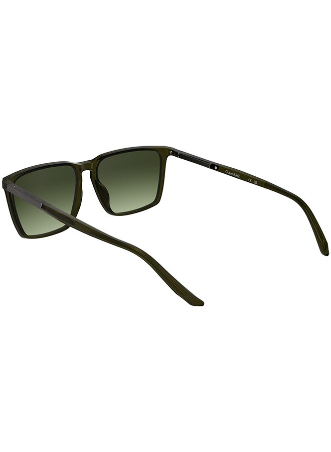 CALVIN KLEIN نظارات شمسية كاملة الإطار من كالفن كلاين CK25505S 5815 (317) شفاف كاكي - Image 2