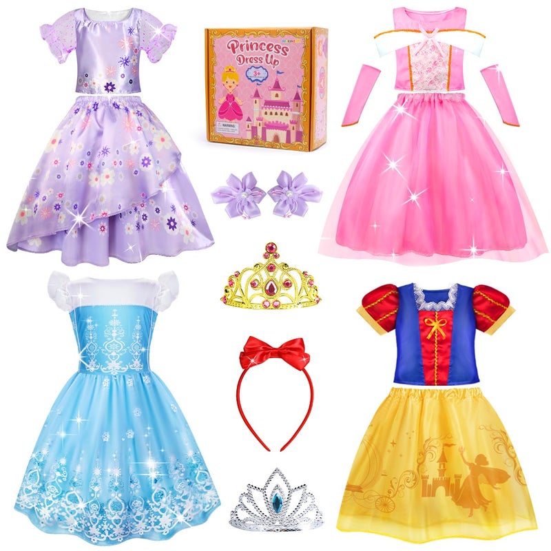 Meland Princess Dress Up - Princess Dresses for Girls with Princess Toys, Dress Up Clothes for Little Girls Pretend Play - Image 1