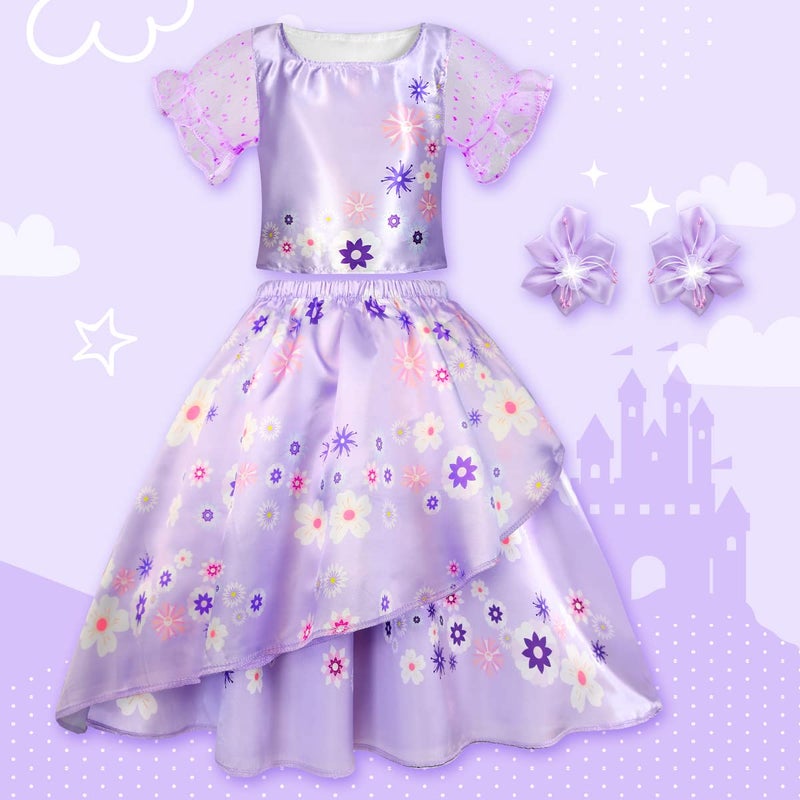 Meland Princess Dress Up - Princess Dresses for Girls with Princess Toys, Dress Up Clothes for Little Girls Pretend Play - Image 4