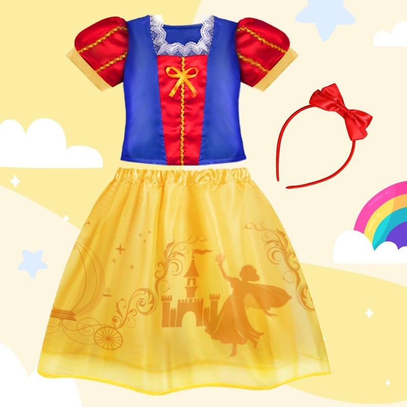Meland Princess Dress Up - Princess Dresses for Girls with Princess Toys, Dress Up Clothes for Little Girls Pretend Play - Image 5