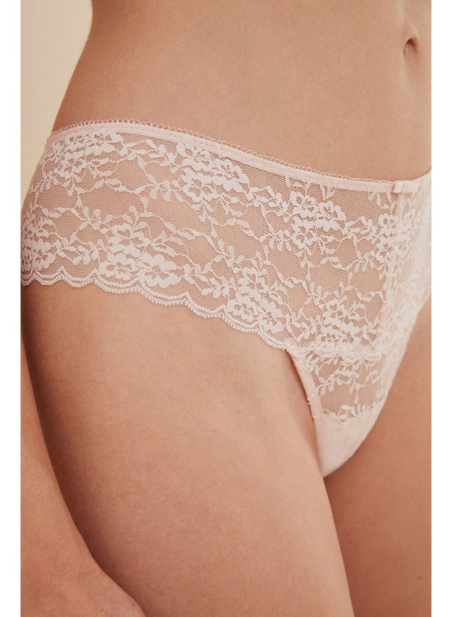 women'secret Wide light pink lace Brazilian panties  - Image 3
