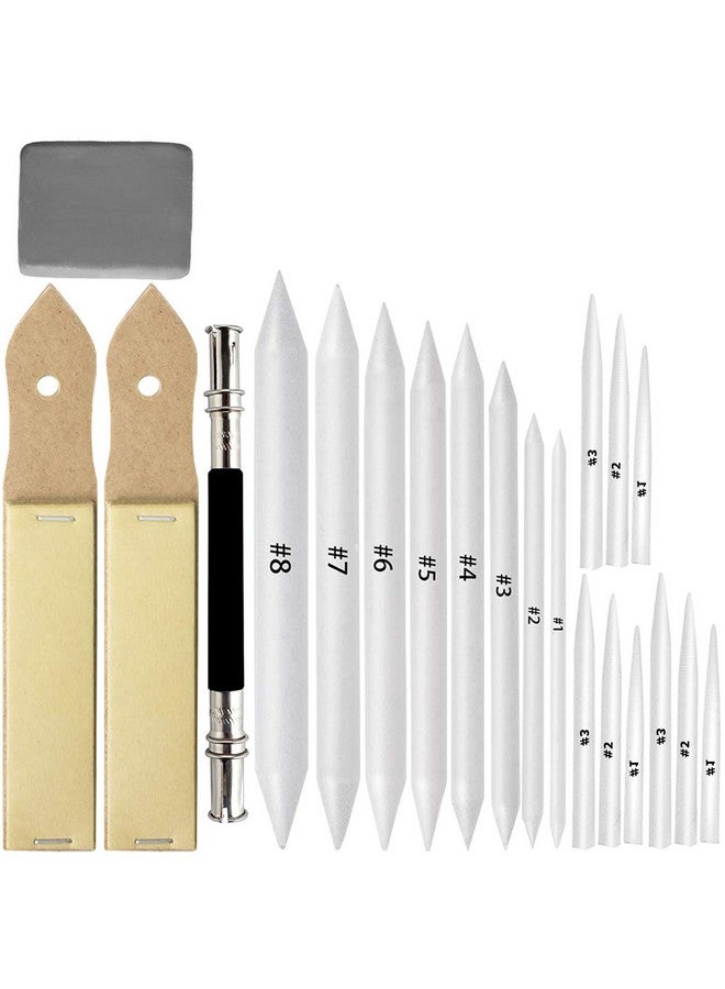 VENCINK 21 Pcs Blending Stumps And Tortillions Set With Sketch Sandpaper Pencil Sharpener Pointer And Pencil Extension Tool Drawing Art Kneaded Eraser For Student Sketch Drawing Set By Vencink - Image 1