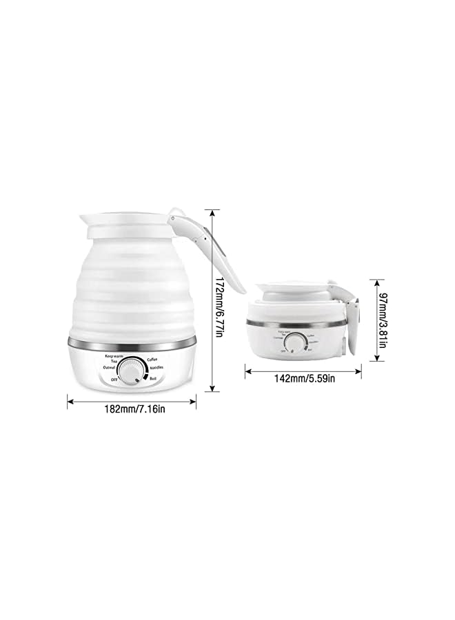 PROMASS Kettle Electric, Foldable Kettle, Adjustable Temperature Travel Kettle, Food Grade Silicone with Dual Voltage Detachable Power Cord for Camping and Hiking, 110-220V (White) - Image 3