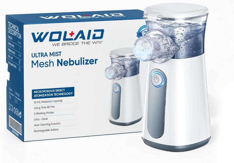 WOLAID Ultra Mist Mesh Nebulizer - Portable Ultrasonic Inhaler - Image 1