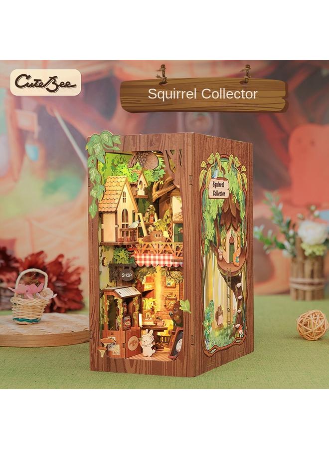Bluejw Eternal Bookstore Diy Wooden 3D Handmade Assembled Book Stand Model Exquisite Toy Gift Toy - Image 5