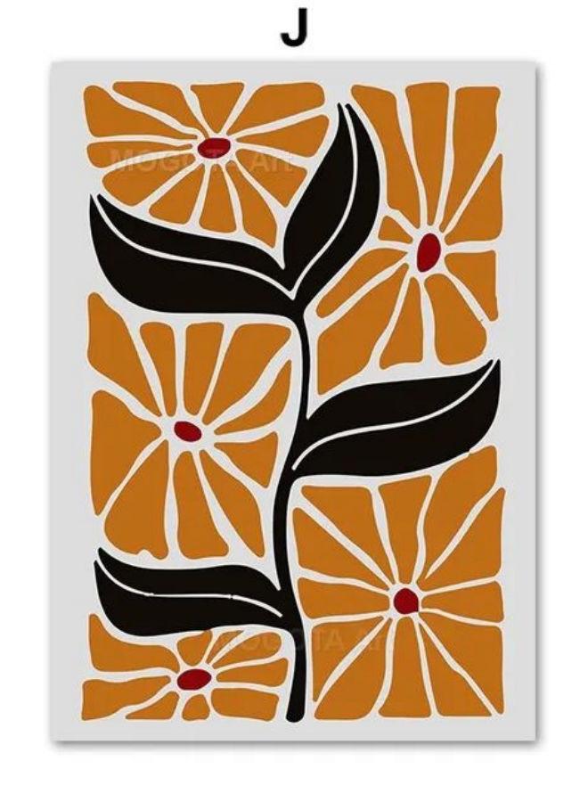 Colorful Abstract Flower Leaves Vase Different Shape Modern Print Poster Wall Art Canvas Painting Pictures For Home Office Decor - Image 1