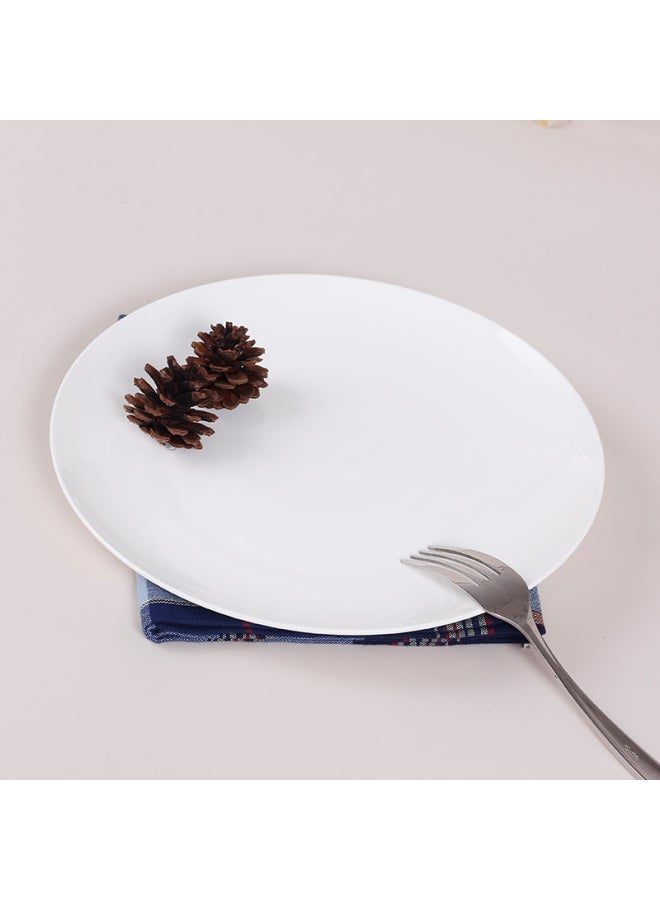 Sky Top Ceramic Plate, Bone China Western-style Plate, Large Steak Plate, Dumpling Plate, For Home And Hotel Use, Pure White, 10 Inches, Moonlight Shape - Image 2
