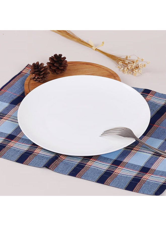 Sky Top Ceramic Plate, Bone China Western-style Plate, Large Steak Plate, Dumpling Plate, For Home And Hotel Use, Pure White, 10 Inches, Moonlight Shape - Image 1
