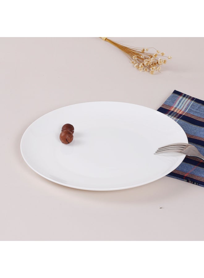 Sky Top Ceramic Plate, Bone China Western-style Plate, Large Steak Plate, Dumpling Plate, For Home And Hotel Use, Pure White, 10 Inches, Moonlight Shape - Image 4