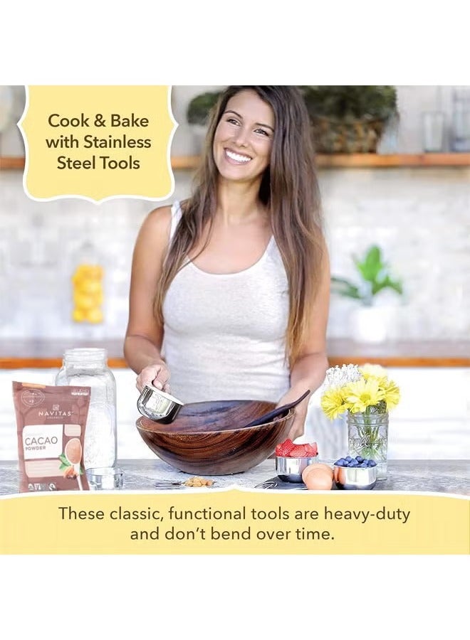 عربست مجموعة أكواب قياس مكونة من 7 أكواب، قابلة للتكديس، 304 من الفولاذ المقاوم للصدأ الممتاز، أدوات مطبخ لقياس المكونات السائلة والجافة والطبخ والخبز - Image 5