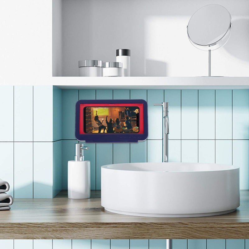 Wall Mounted Shower Phone Holder Durable Pet Material Punch Design Storage Box - Image 5