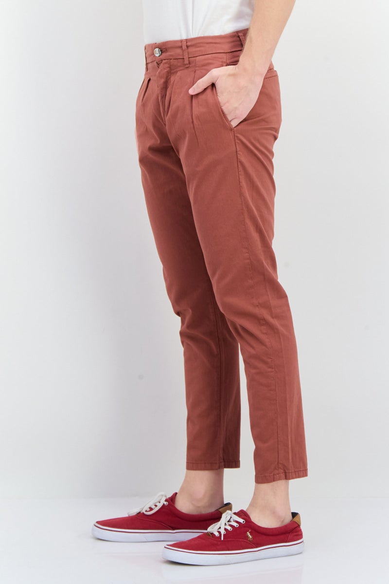 Sorbino Men Regular Fit Plain Chino Pants, Brown - Image 2