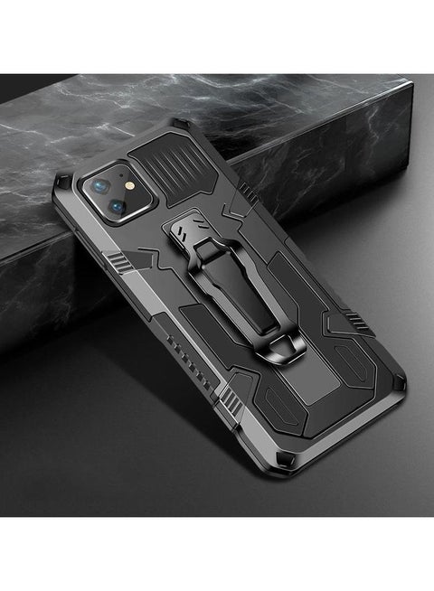iPhone 12 Case, Shockproof Hybrid Armor Heavy Duty Cover Case for iPhone 12 6.1" Black