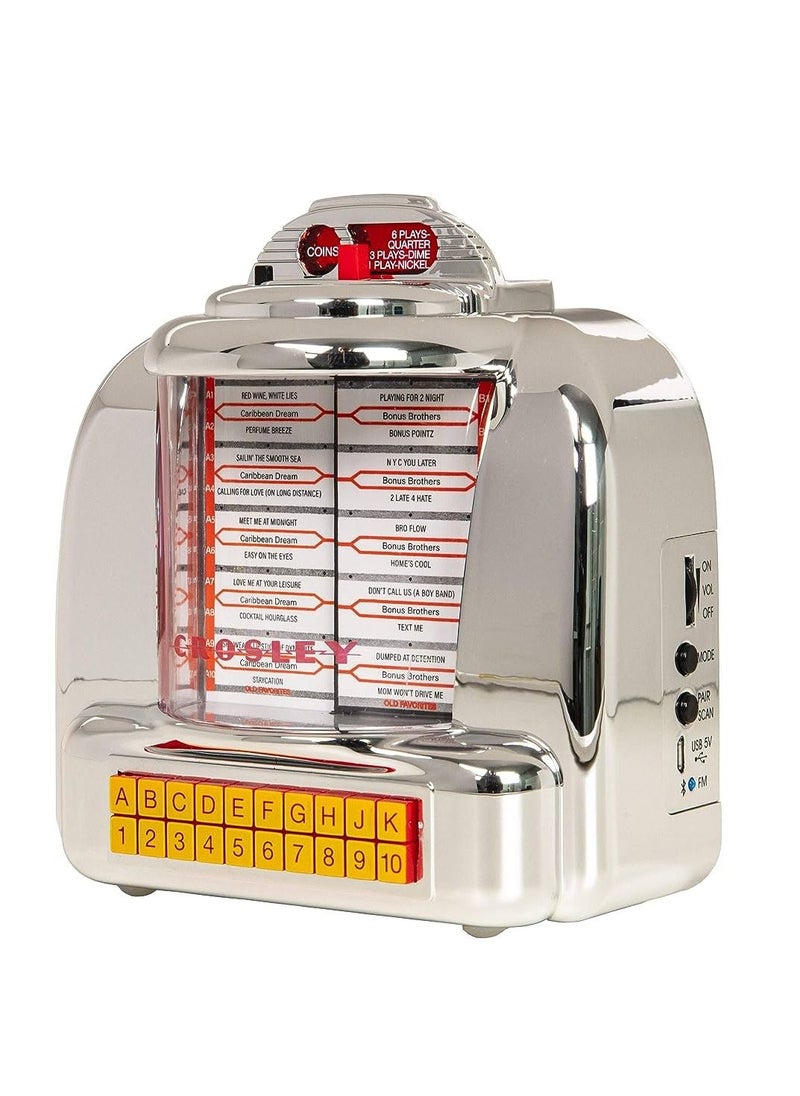 Crosley - Crosley Diner Jukebox Tabletop Radio Silver - Image 1