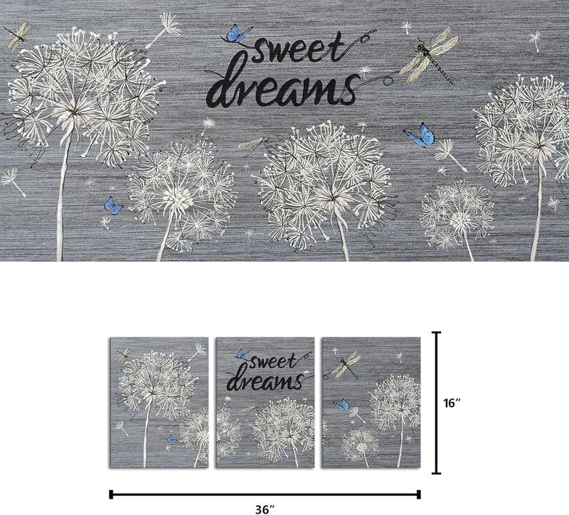 Kalormore 3 Panel Dandelion and Butterfly Canvas Art - Image 5