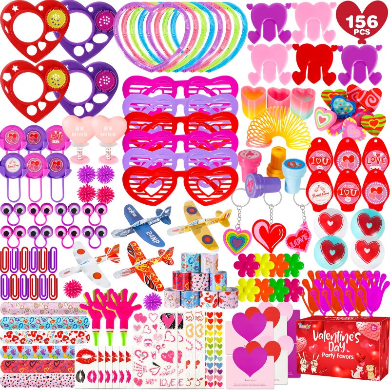 Thuodo 156 Pcs Valentines Day Party Favor Toys Assortment Classroom Exchange Gifts Mini Toys Stickers Stampers School Party Prizes for Boys Girls - Image 2