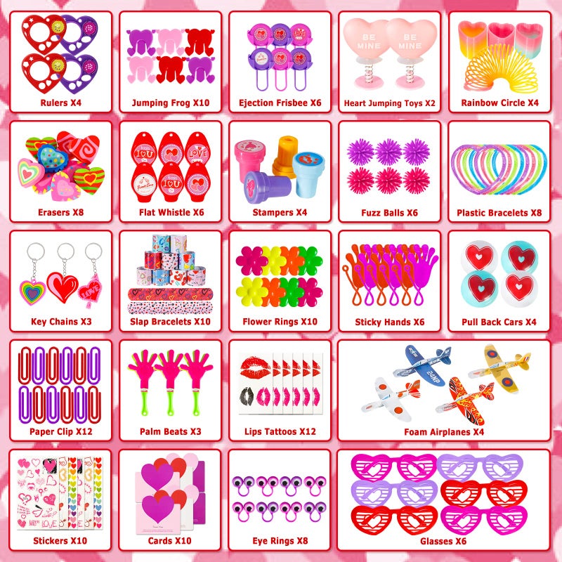 Thuodo 156 Pcs Valentines Day Party Favor Toys Assortment Classroom Exchange Gifts Mini Toys Stickers Stampers School Party Prizes for Boys Girls - Image 3
