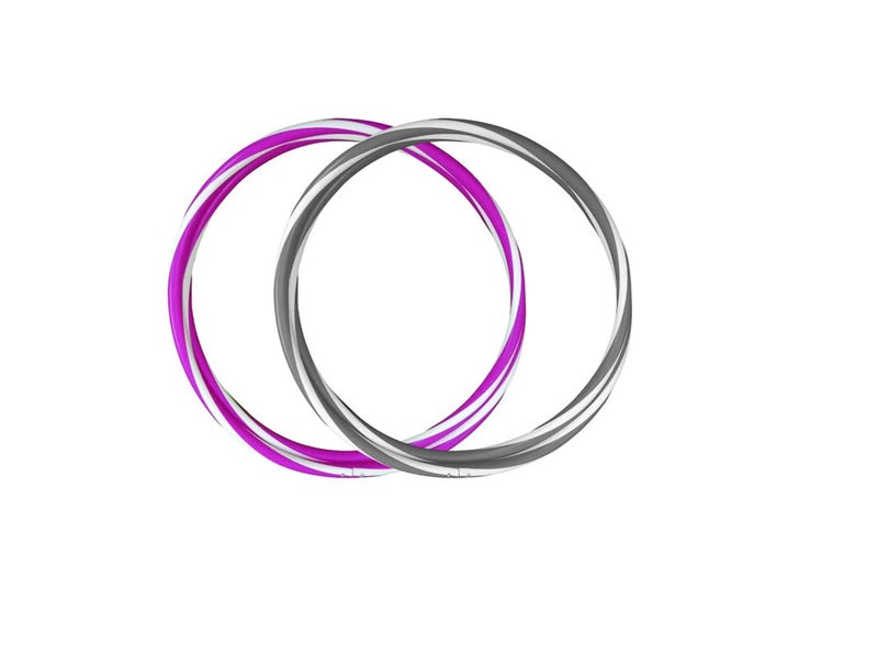 FitFix 36" Collapsible Helix Dual Colour Hula Hoop – Lightweight, Durable, and Portable Fitness Hoop for Adults & Kids. Includes Carry Bag. Perfect for Exercise, Yoga, Flow Arts & Travel (Pack of 2). - Image 1