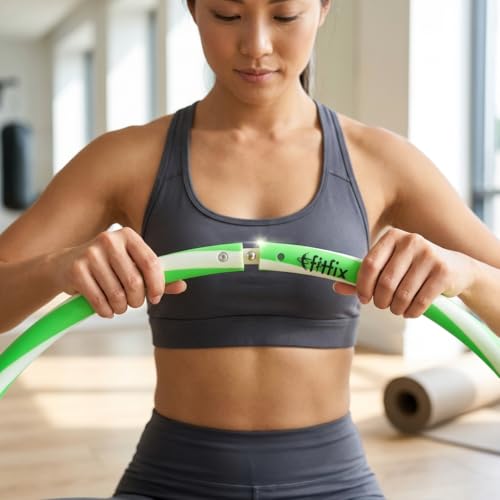 FitFix 36" Collapsible Helix Dual Colour Hula Hoop – Lightweight, Durable, and Portable Fitness Hoop for Adults & Kids. Includes Carry Bag. Perfect for Exercise, Yoga, Flow Arts & Travel (Pack of 2). - Image 3