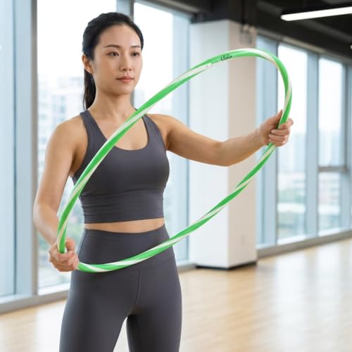 FitFix 36" Collapsible Helix Dual Colour Hula Hoop – Lightweight, Durable, and Portable Fitness Hoop for Adults & Kids. Includes Carry Bag. Perfect for Exercise, Yoga, Flow Arts & Travel (Pack of 2). - Image 2
