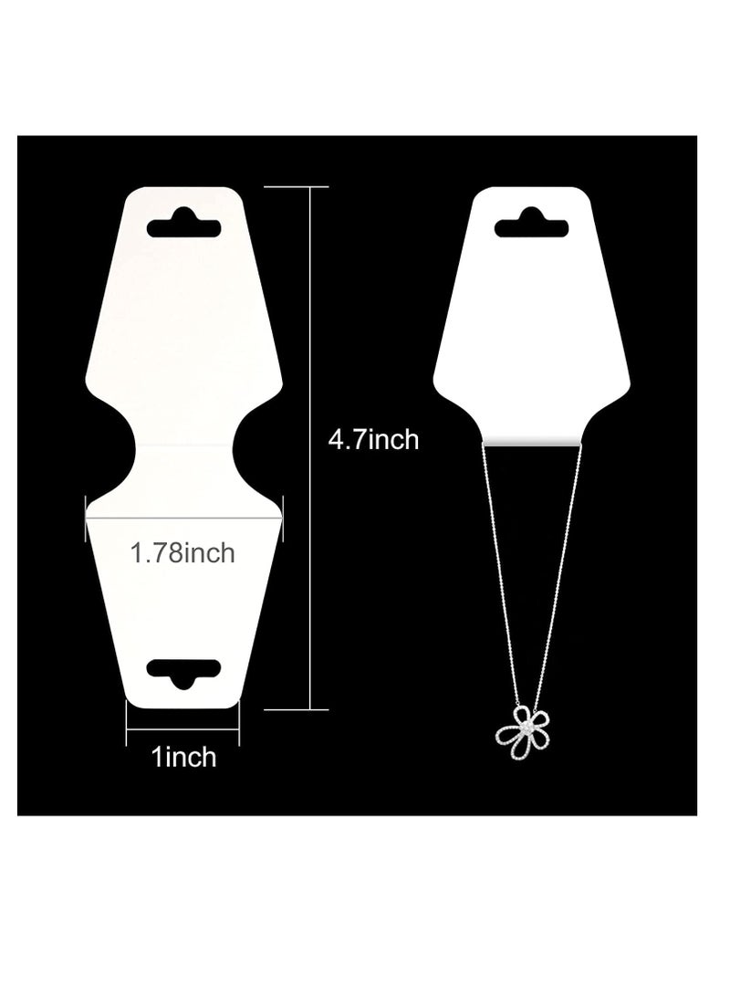 Jewelry Display Cards for Necklaces and Bracelets, Blank Kraft Paper Price Tags and Hang Tags, 200 Pcs White Card Holders for Packaging Accessories - Image 5