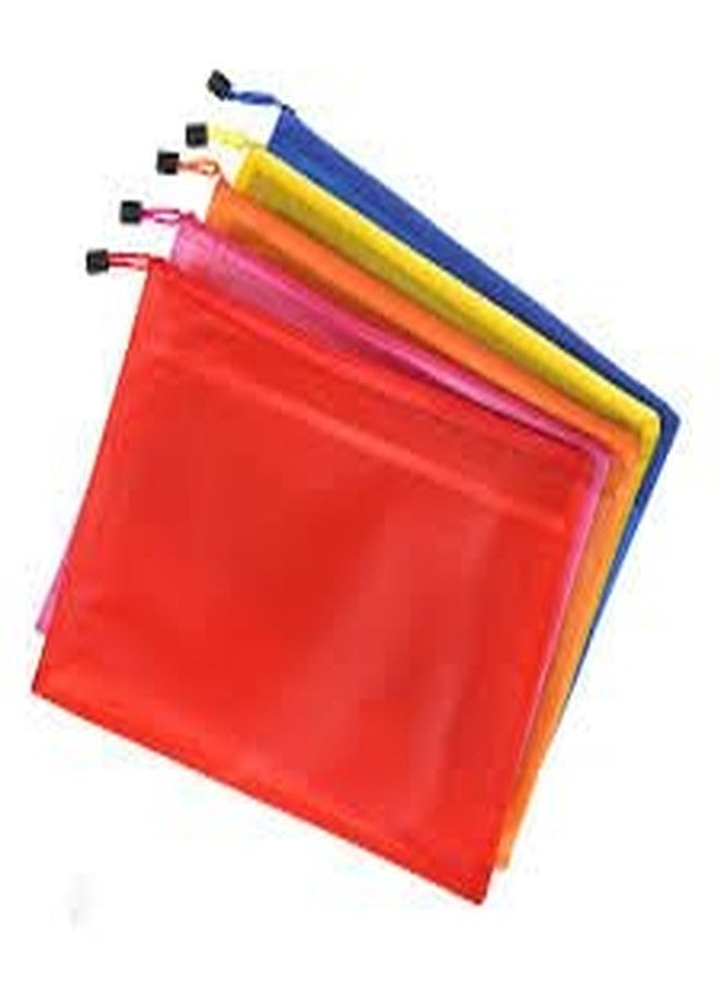TechNart Waterproof Zipper Pouches Document Holder/Pen Pencil Case/Stationery Storage Bags/Cosmetic Pouch/Travel Organizer (24cm X 16cm) Multicolour (5 Pack) - Image 1