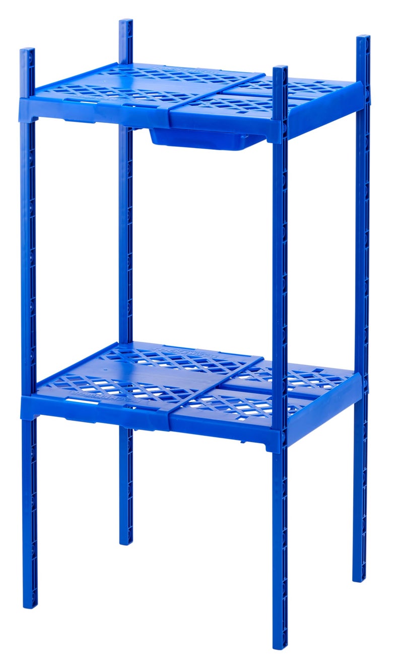 LockerMate Double Locker Shelf Adjustable Width and Height to Fit Most School Lockers Blue - Image 1