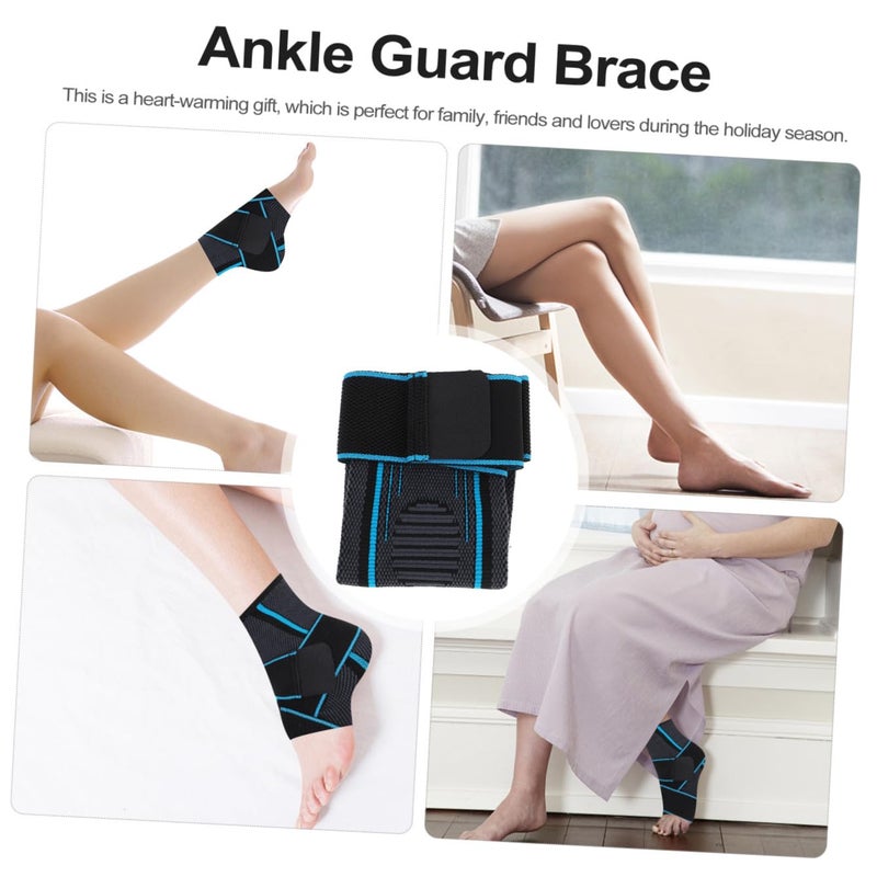 Lightweight Nylon Ankle Support Brace Compression Sleeve for Basketball Injury Prevention Blue - Image 4