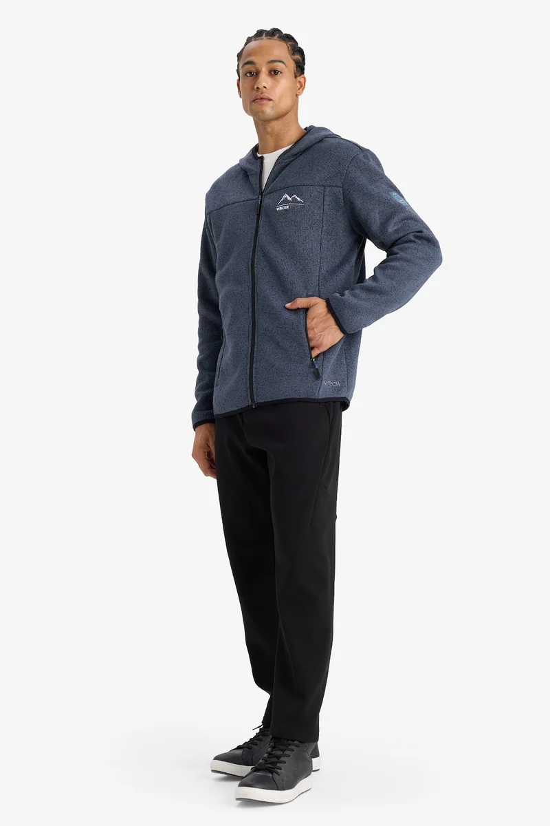 Defacto Standard Fit Zippered Fleece Soft Lining Cardigan