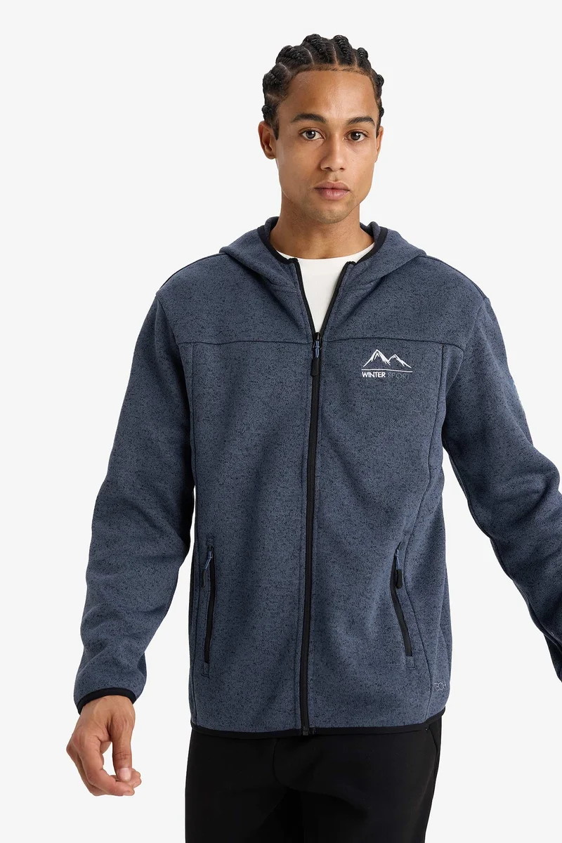 Defacto  Standard Fit Zippered Fleece Soft Lining Cardigan for Men | Best Price UAE