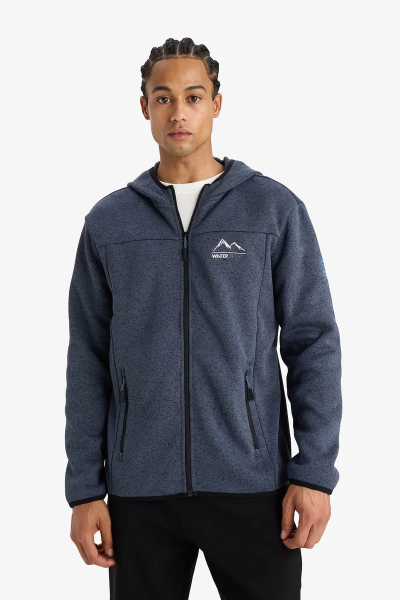 Defacto  Standard Fit Zippered Fleece Soft Lining Cardigan for Men | Best Price UAE