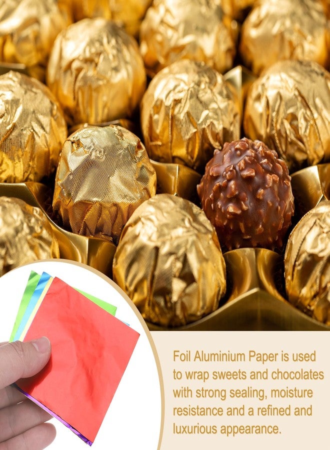 MECCANIXITY 100 Pcs Brown Chocolate Foil Wrappers, 3" x 3" Glossy Texture Aluminum Foil Wrapping Paper for DIY Candies, Parties, Weddings - Image 4