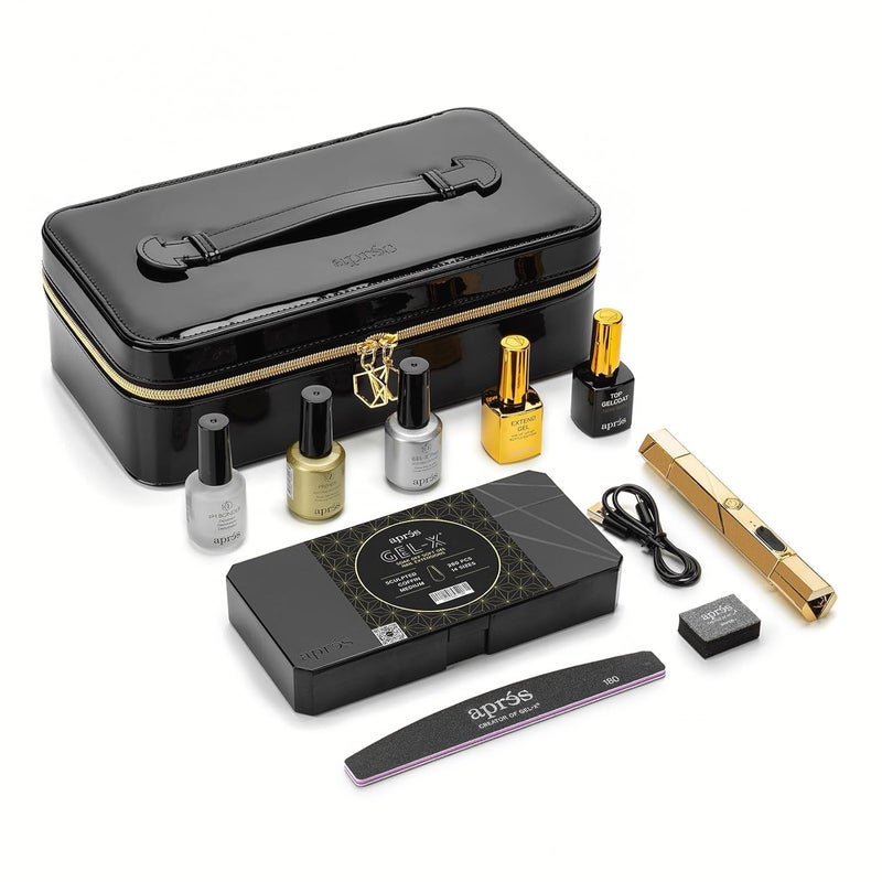 Apres GelX Nail Professional Starter Kit 14 Sizes 009 w Half Sizes Included Soft Gel Nail Tips Extension Kit 2025 Edition Sculpted Coffin Medium