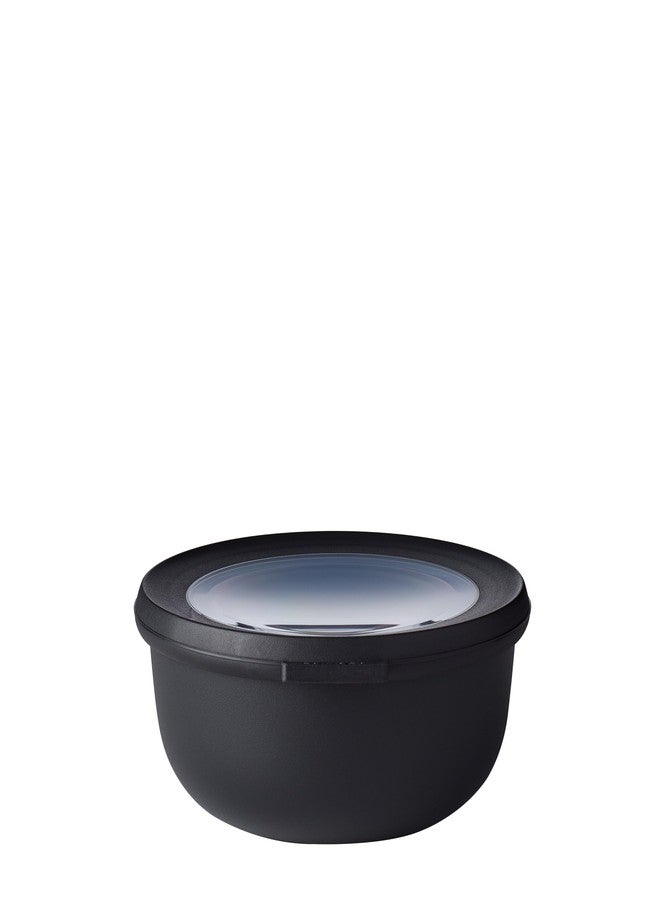 Mepal Rosti Mepal Cirqula Multi Food Storage and Serving Bowl with Lid, Low Bowl-25oz, Black - Image 1