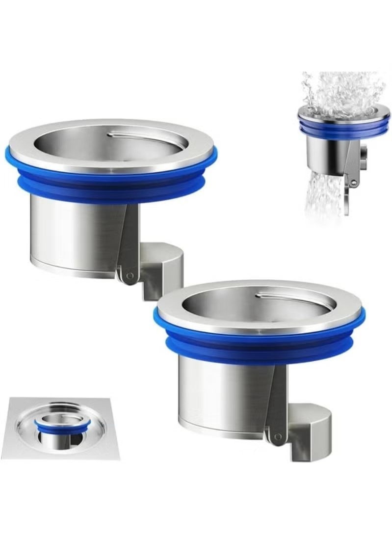 Anti Odor Floor Drain Plug, 2 Pcs Anti-Clogging Floor Drain Core, Toilet Floor Drain Deodorizing Core Tub Drain Stopper, Backflow Preventer Sewer Core Floor Strainers Plug for Bathroom - Image 2
