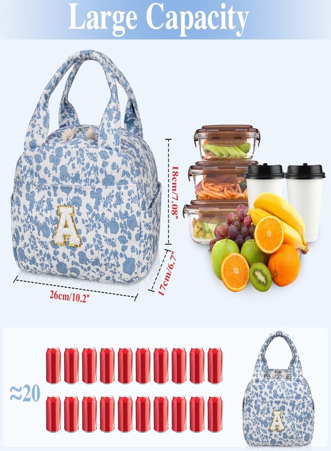 Gosect Insulated Lunch Bag for Women (BlueWhite A) - Image 2