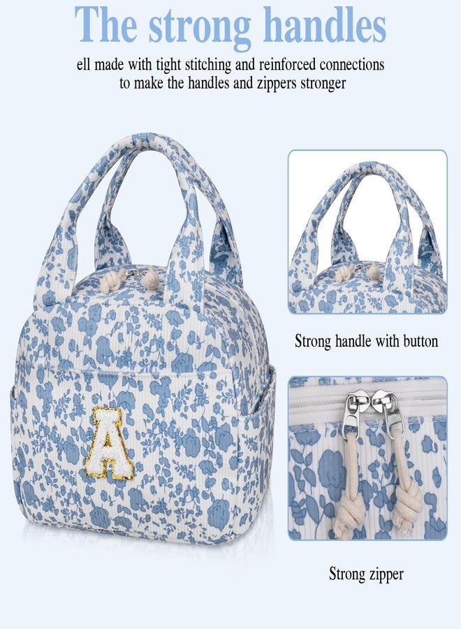 Gosect Insulated Lunch Bag for Women (BlueWhite A) - Image 4