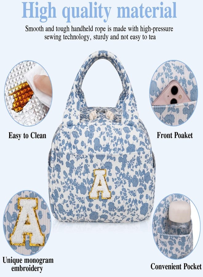 Gosect Insulated Lunch Bag for Women (BlueWhite A) - Image 3