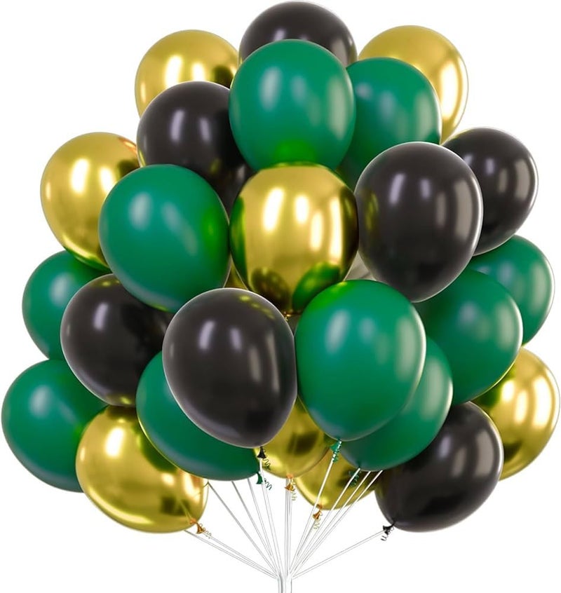 SOI Happy Birthday Decoration Items - Pack of 46, Birthday Decorations Kit | Green And Black Balloons For Decoration | Birthday Decorations for Husband | Golden Balloons For Decoration - Image 5