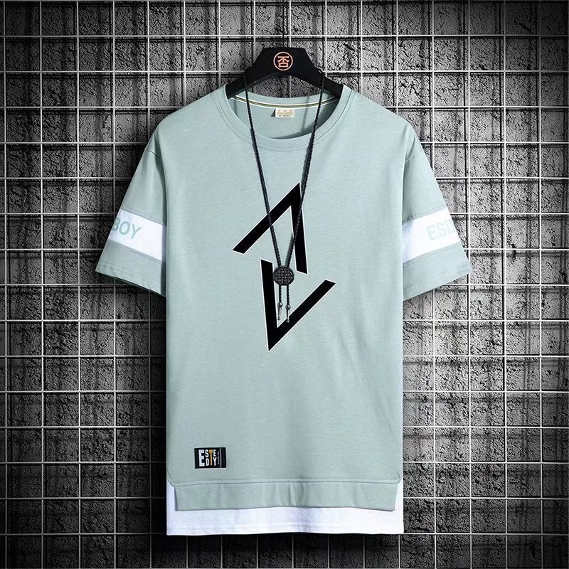 Men'S Short-Sleeve 2023 New Summer Ice Silk Half-Sleeve Men'S T-Shirt Trendy Versatile Student Top - Image 1