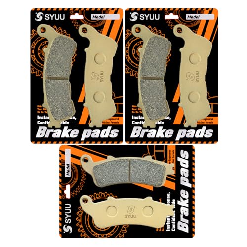 S SYUU High-Performance Reliable Motorcycle Front Rear Brake Pads Compatible with Honda XL1000 XL 1000 Varadero 2007 2008 2009 2010 2011 2012 2007 2008 - Low Noise, Easy Installation FA388F FA261R - Image 1