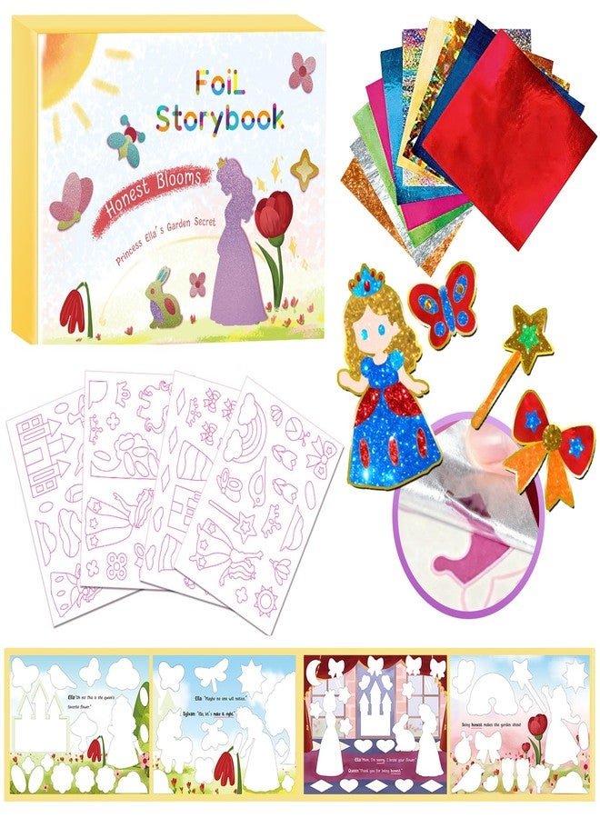 SOOVSY Magnetic Foil Art & Craft Fun Kit for Kids, Princess Foil Story Book with 77 Magnets & 100 Color Sheet, DIY Creative Activity, Travel Toys, Gifts Set for Ages 4, 5, 6, 7, 8, 9 - Image 1