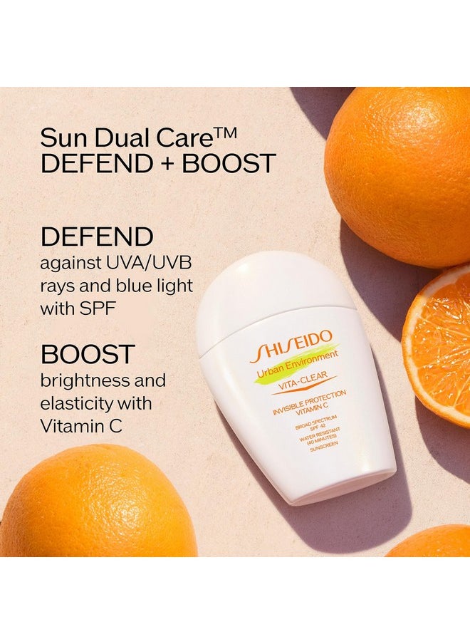 Shiseido - Urban Environment Vita-Clear Sunscreen Spf 42 - Invisible Formula With Vitamin C - 30 Ml - No-Shine, Makeup Effect For 8 Hours - Non-Comedogenic - Image 1