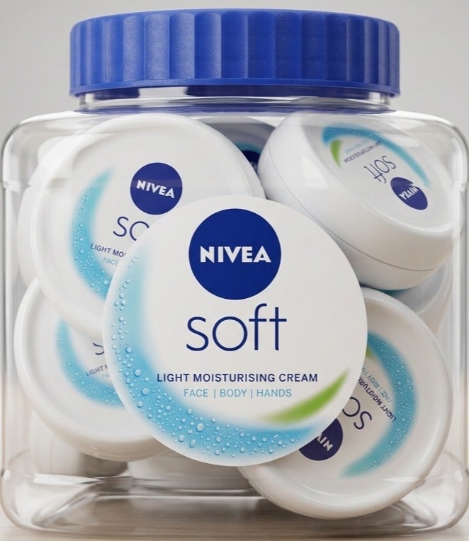 Nivea Soft Light Moisturising Cream 12 Units in Container Each 25ml - Image 1