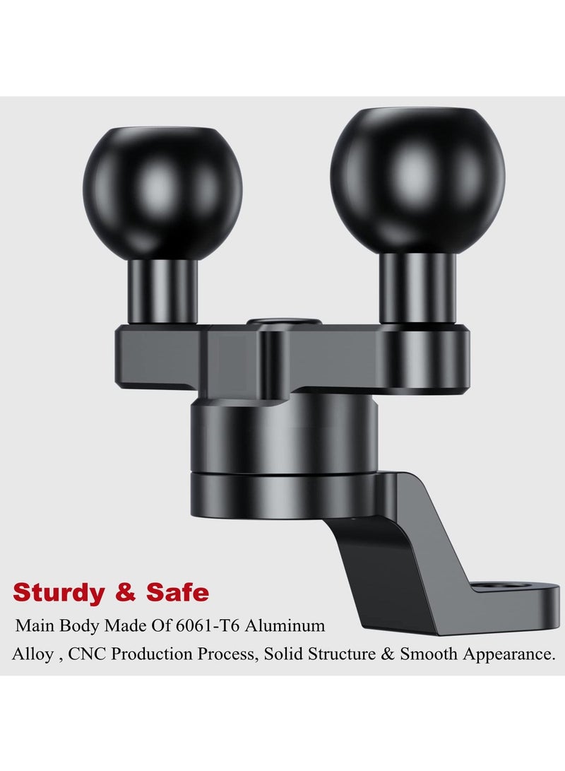 SYOSI Aluminum Alloy Phone Holder Mount Base, Bike Motorcycle Phone Mount Holder Base with Double 1'' TPU Ball & 10mm Mounting Hole Compatible with RAM Mounts B Size1 Inch Ball Double Socket Arm - Image 5
