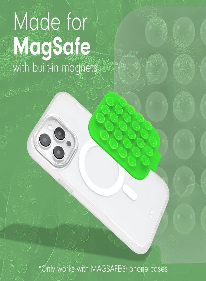 Sonix | Magnetic Silicone Suction Cup Phone Mount for iPhone | Compatible with MagSafe | Bright Fluorescent Green | Neon Green - Image 4