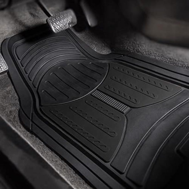 FH Group Automotive Floor Mats - Heavy-Duty Monster Eye Floor Mats for Cars, Universal Fit Full Set, Climaproof Floor Mats, Trimmable Floor Mats for Most Sedan, SUV, Truck Floor Mats Rubber Gray - Image 4