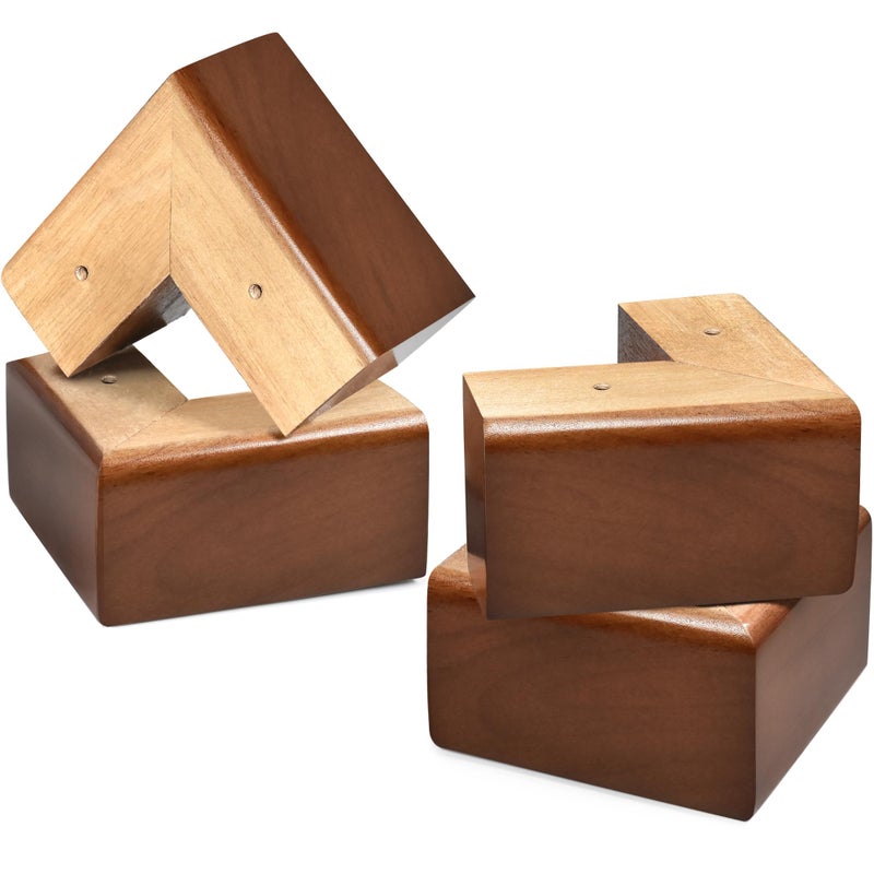 AORYVIC Solid Wood Legs for Furniture LShaped Bed Risers 3 inch Furniture Legs for Sofa Couch Dresser Cabinet Table Couch Sofa Feet Furniture Risers Bed Lifters 4 Pack