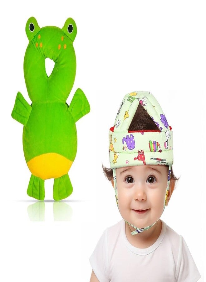 DAGDIYA Baby Head Protector & Cushion Toddler Backpack - Baby Safety Products for Toddler Walker | Back Protection for Crawling & Walking Combo Pack (Green & Yellow) - Image 1
