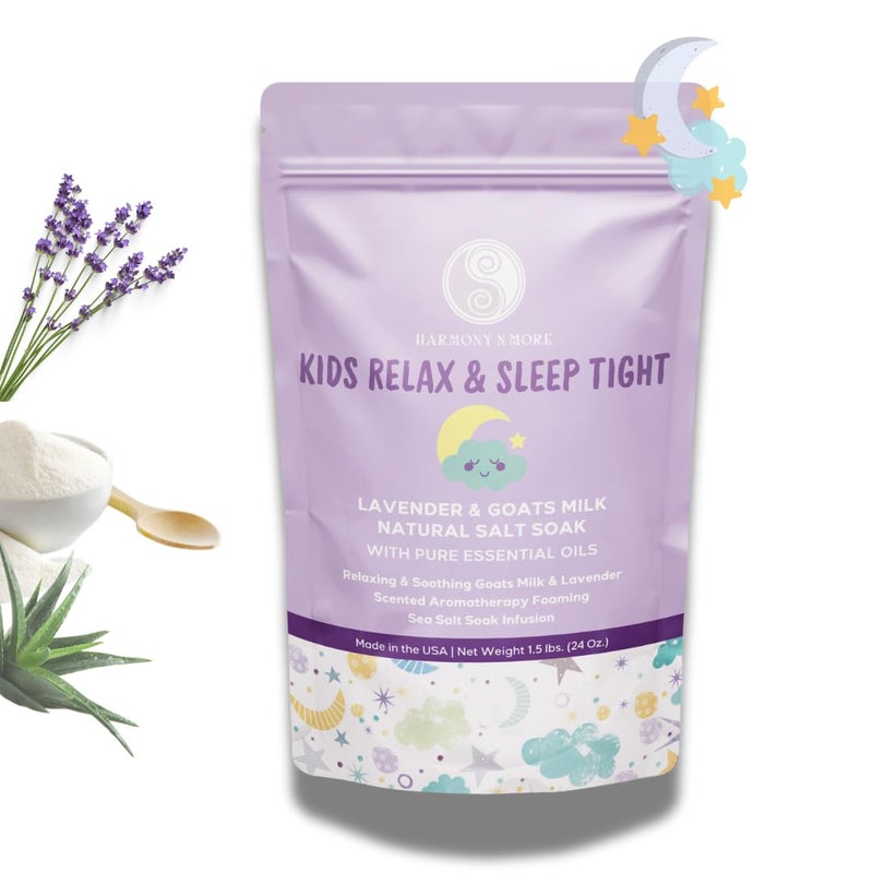 Harmony N More Natural Pacific Sea Salt  Tub Time Foaming Bath Salt Soak  Relaxing and Nourishing  All Natural with Goat Milk Powder Lavender Essential Oil Vitamins and Minerals  24oz